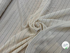 CREPE VISCOSE ÉCRU FINES RAYURES ROSE NOIR - My Little Coupon