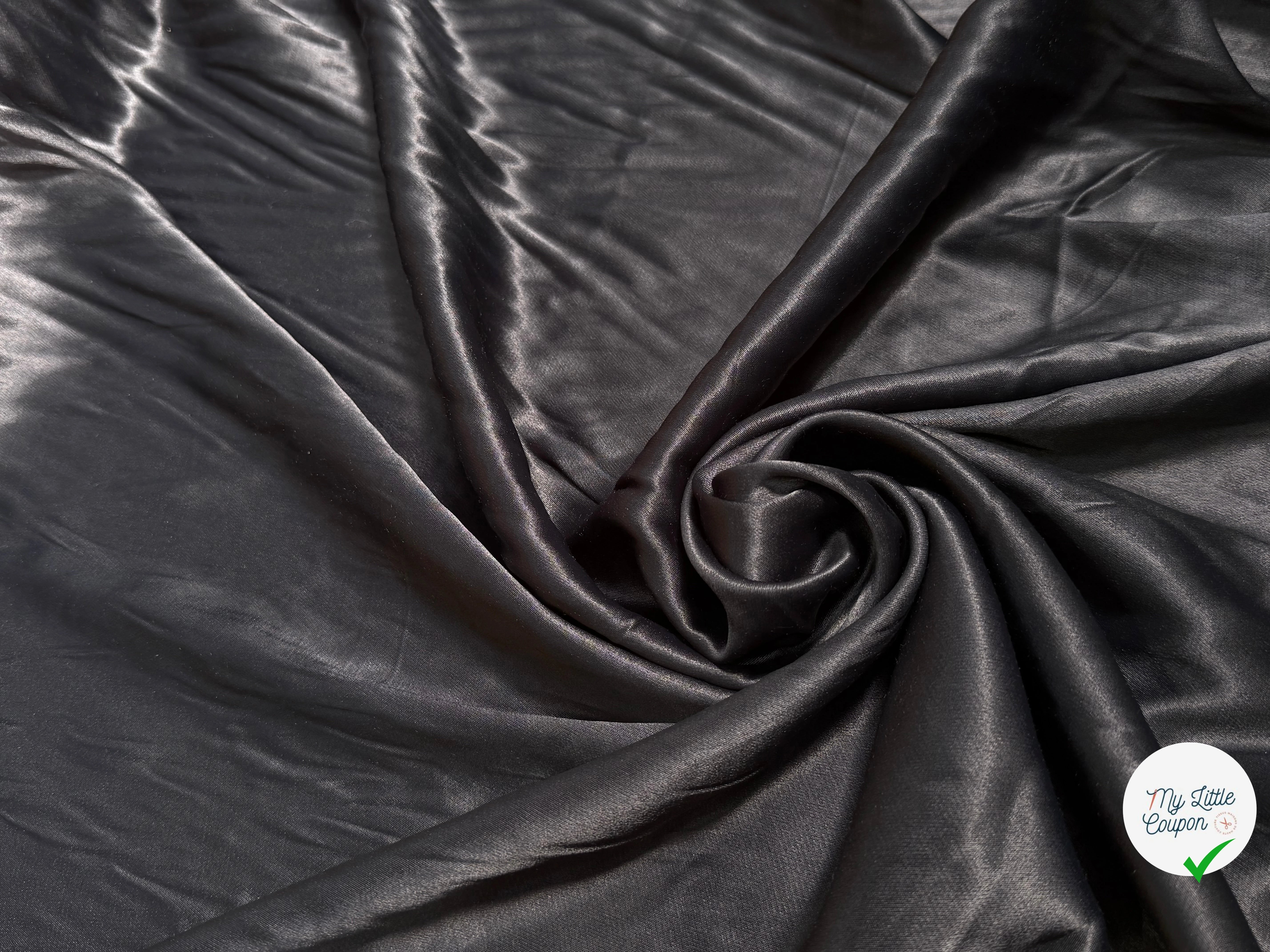 CREPE VISCOSE ENVERS SATIN NOIR BEAU TOMBÉ - My Little Coupon