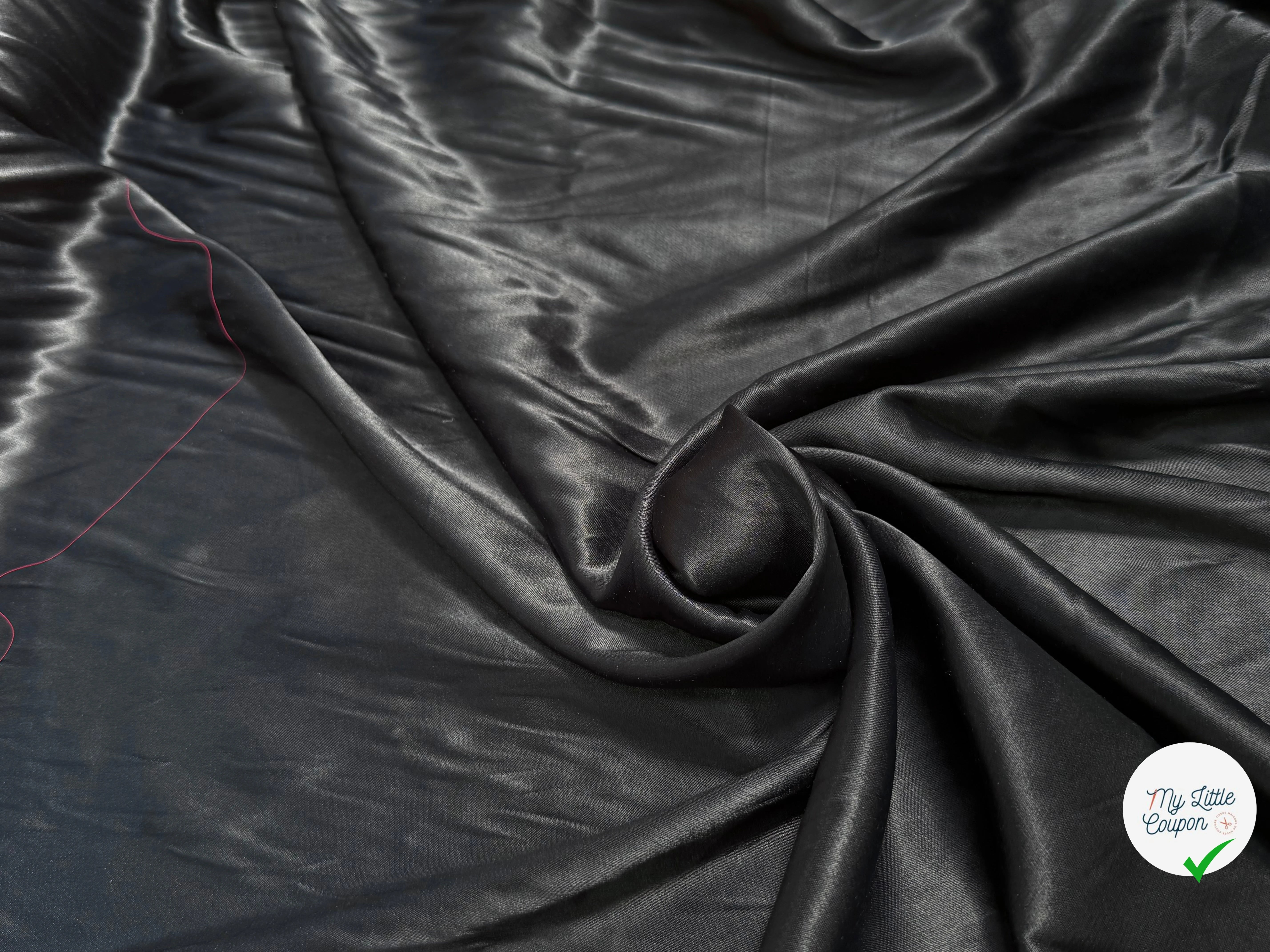 CREPE VISCOSE ENVERS SATIN NOIR BEAU TOMBÉ - My Little Coupon