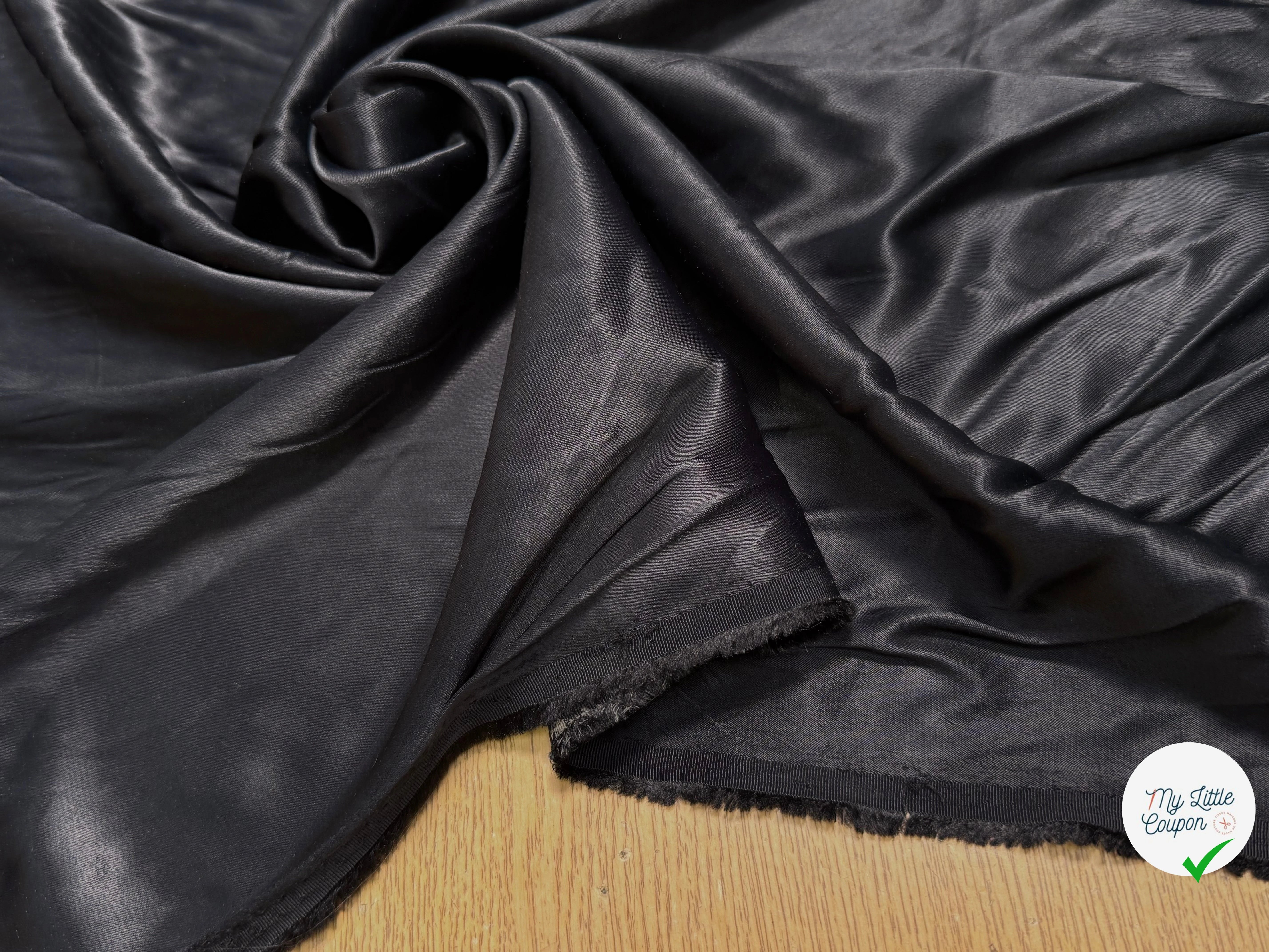 CREPE VISCOSE ENVERS SATIN NOIR BEAU TOMBÉ - My Little Coupon