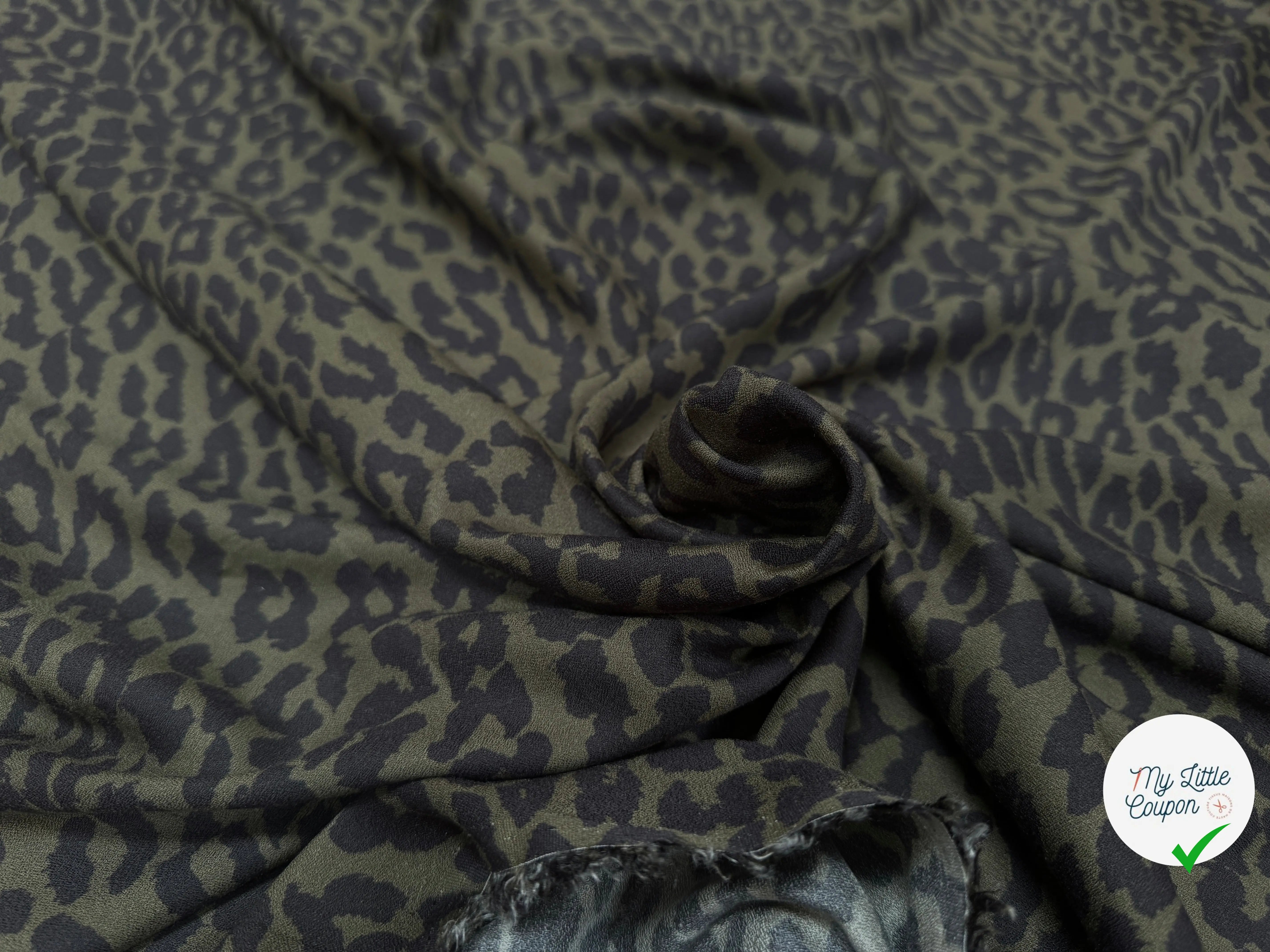 CRÊPE VISCOSE FALL PANTHER KAKI - My Little Coupon
