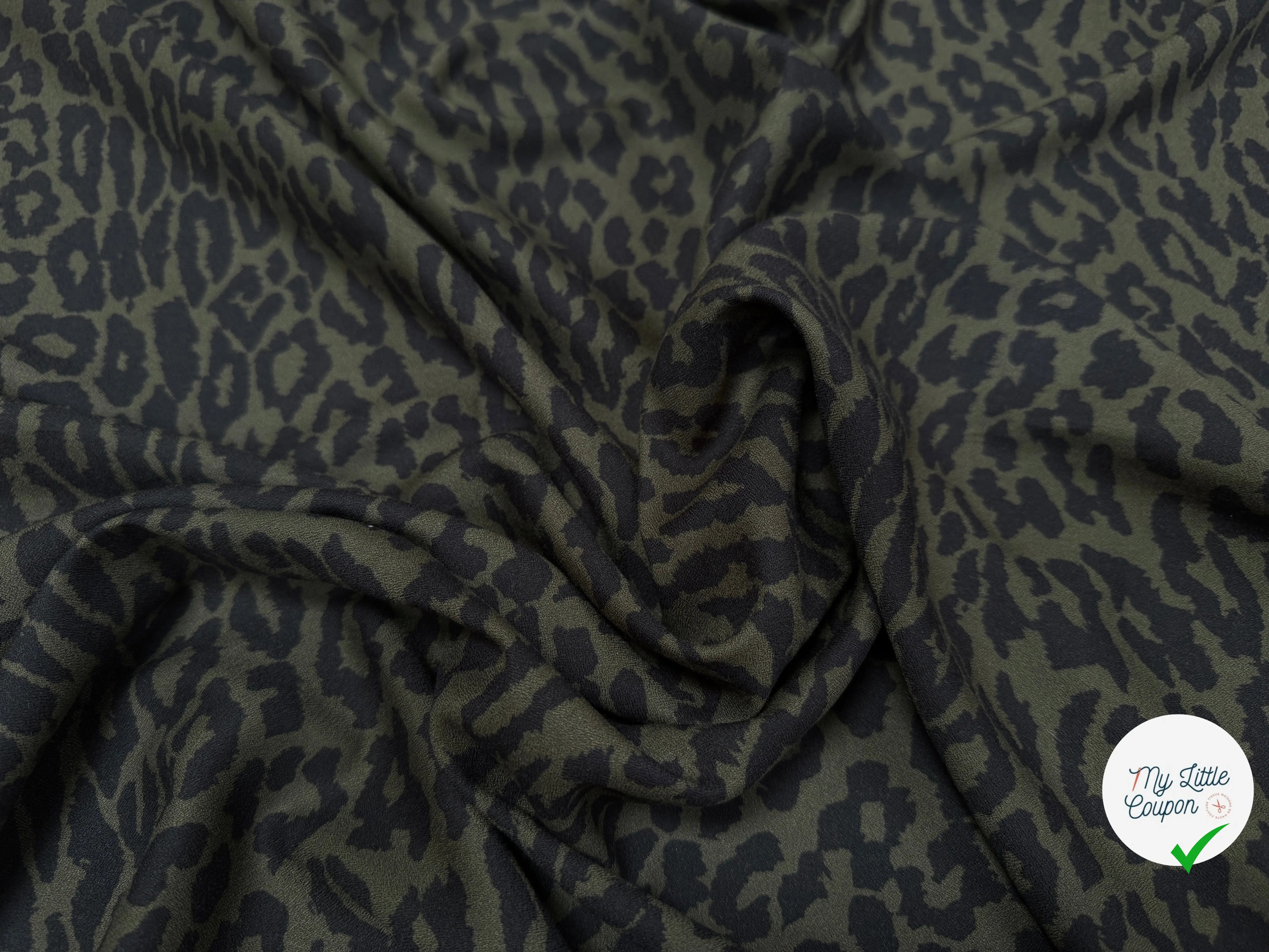 CRÊPE VISCOSE FALL PANTHER KAKI - My Little Coupon