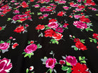 CREPE VISCOSE FLEURS FOND NOIR - My Little Coupon