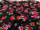 CREPE VISCOSE FLEURS FOND NOIR - My Little Coupon