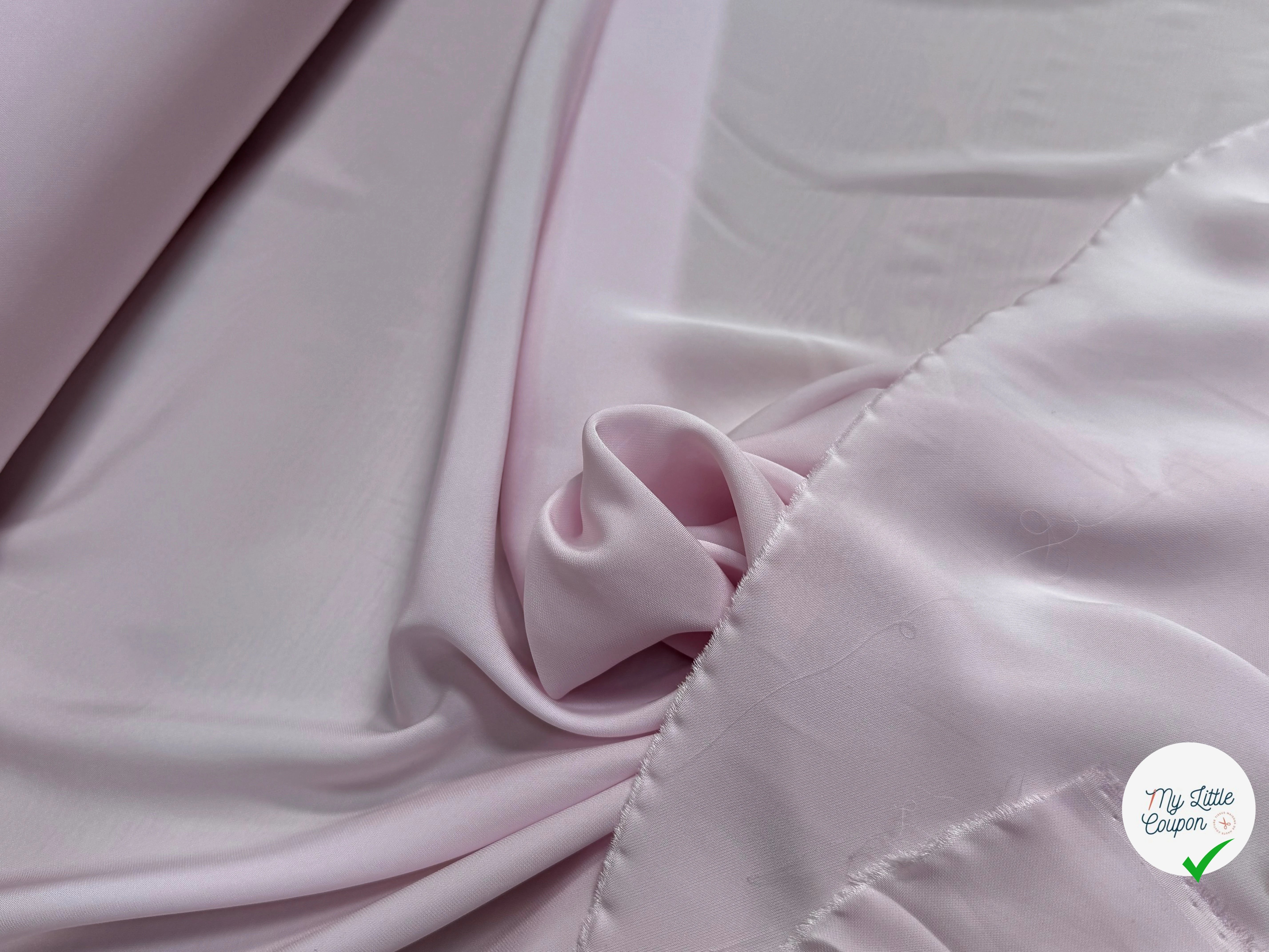 CREPE VISCOSE FLUIDE ASPECT PEACHSKIN 18% SOIE LIGHT PINK - My Little Coupon