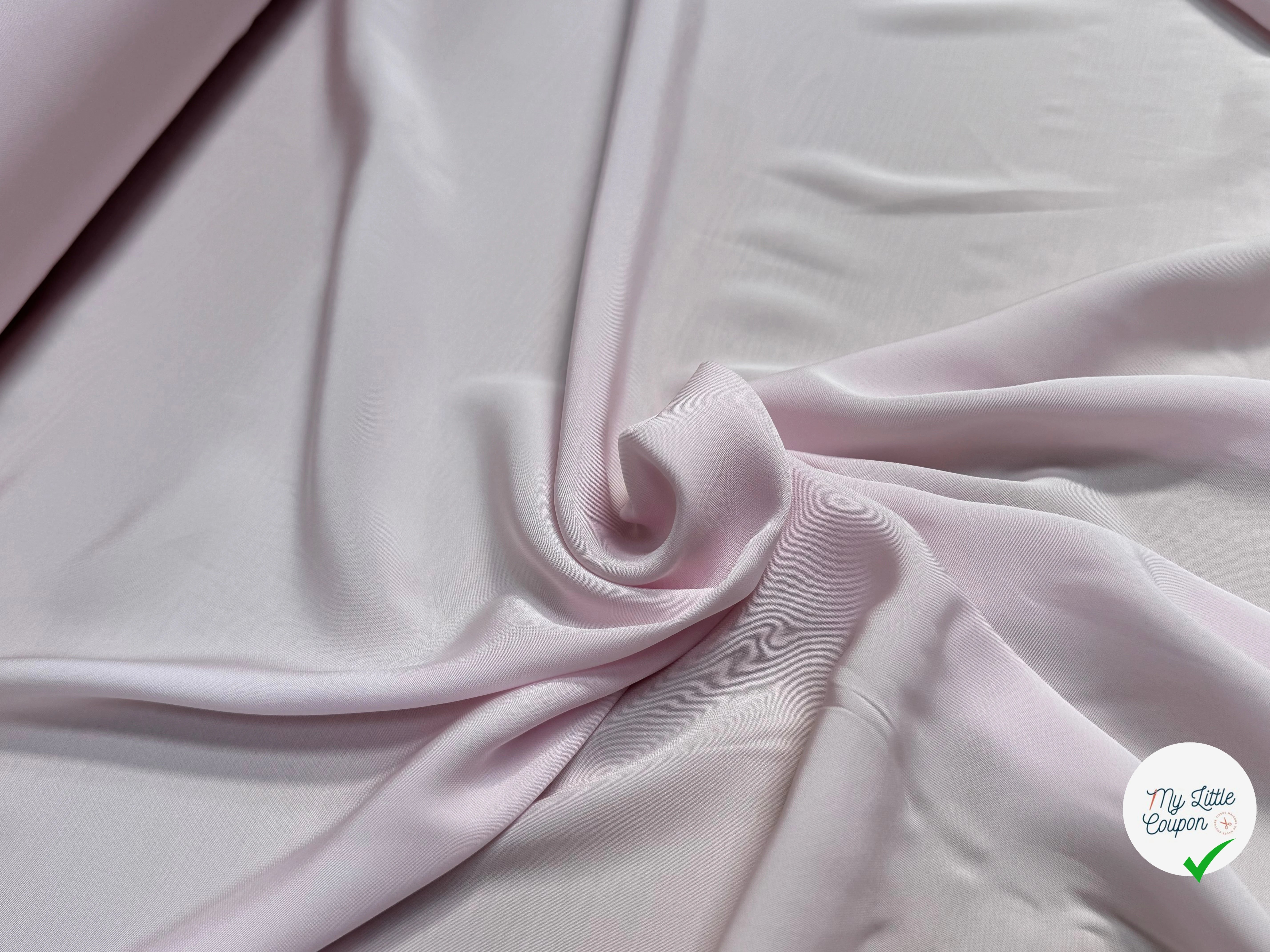 CREPE VISCOSE FLUIDE ASPECT PEACHSKIN 18% SOIE LIGHT PINK - My Little Coupon