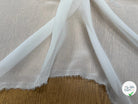 CREPE VISCOSE FLUIDE AVEC 20% SOIE BLANC LÉGÈREMENT CASSÉ - My Little Coupon