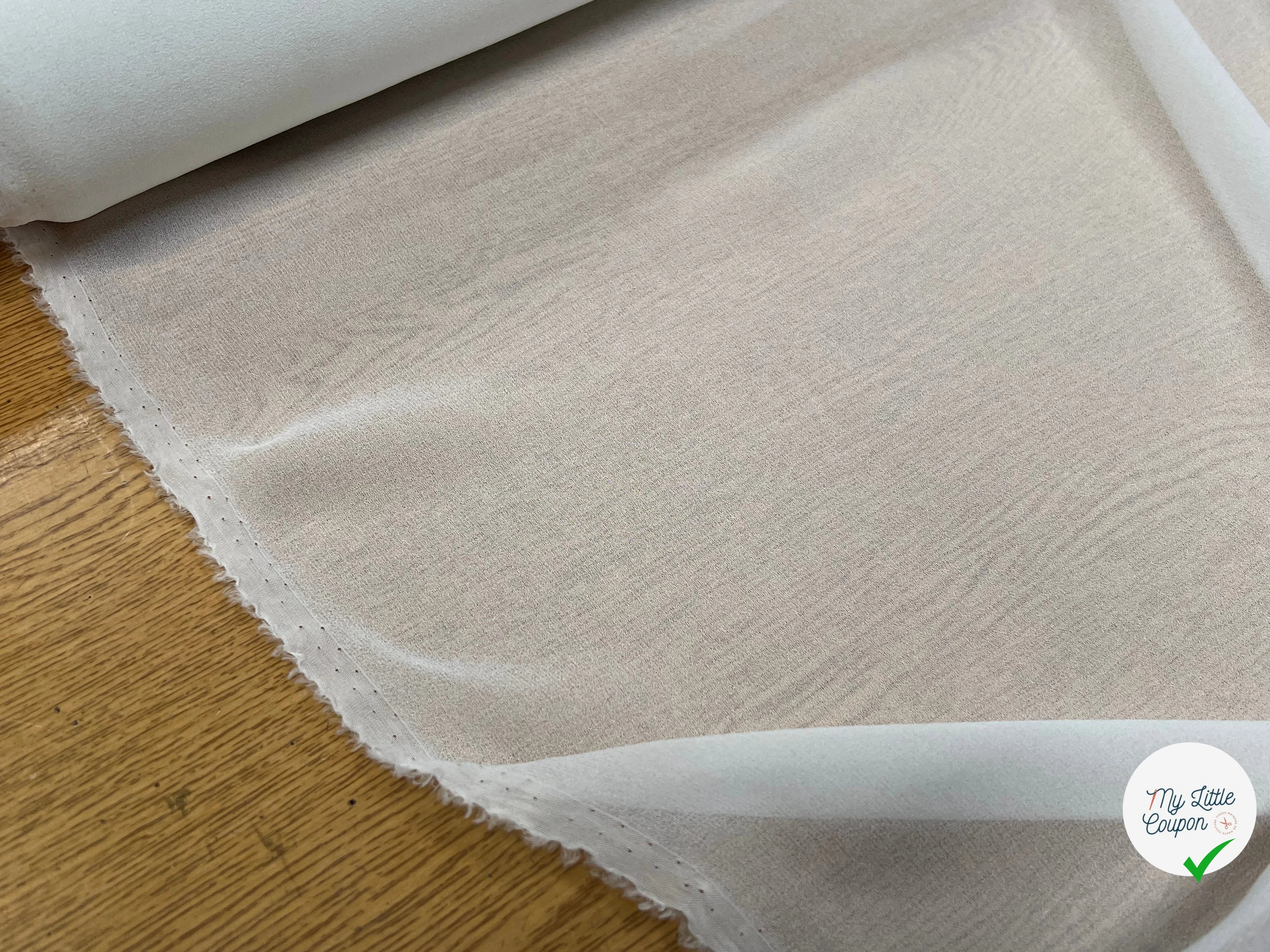 CREPE VISCOSE FLUIDE AVEC 20% SOIE BLANC LÉGÈREMENT CASSÉ - My Little Coupon