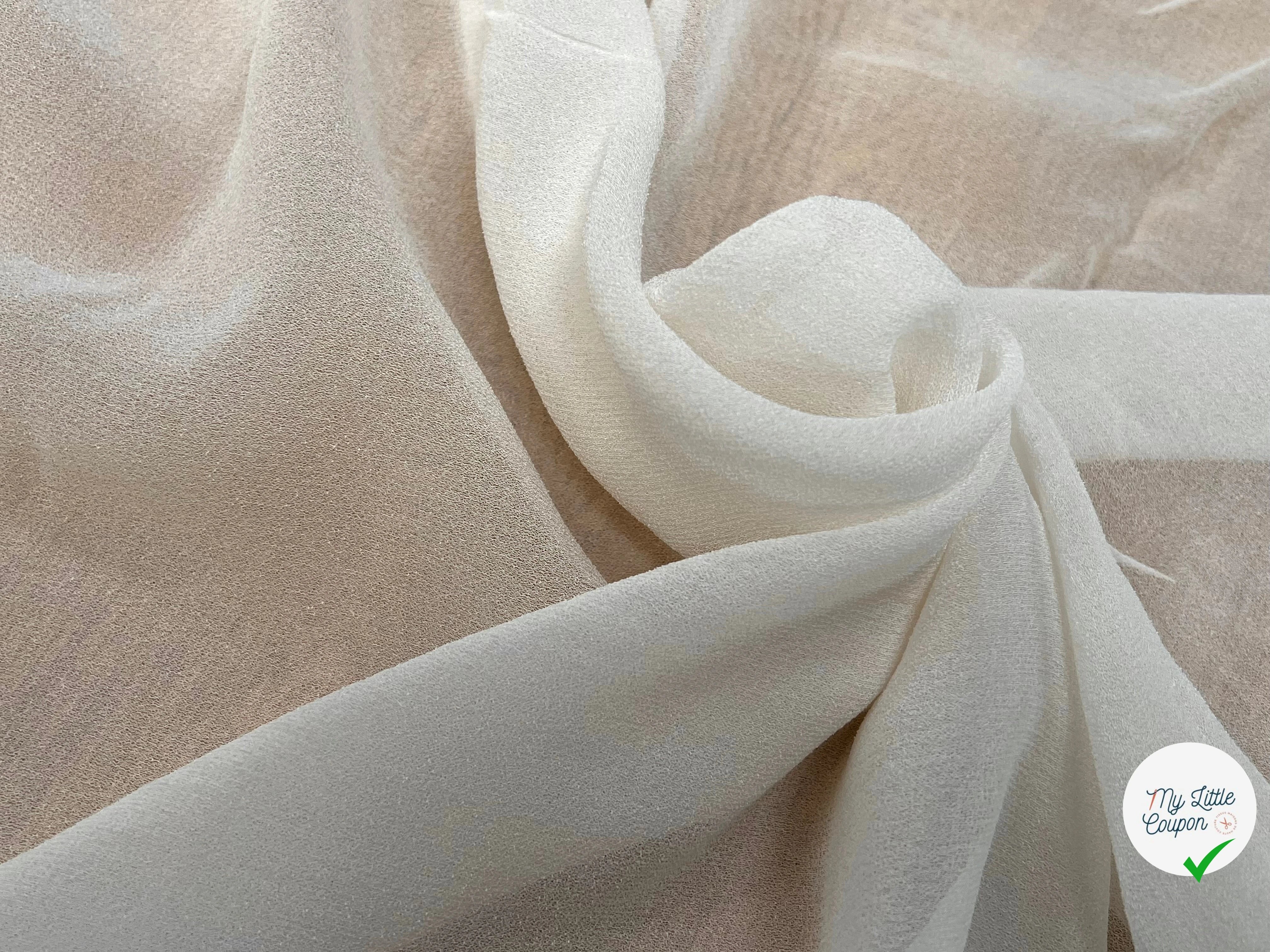 CREPE VISCOSE FLUIDE AVEC 20% SOIE ÉCRU - My Little Coupon