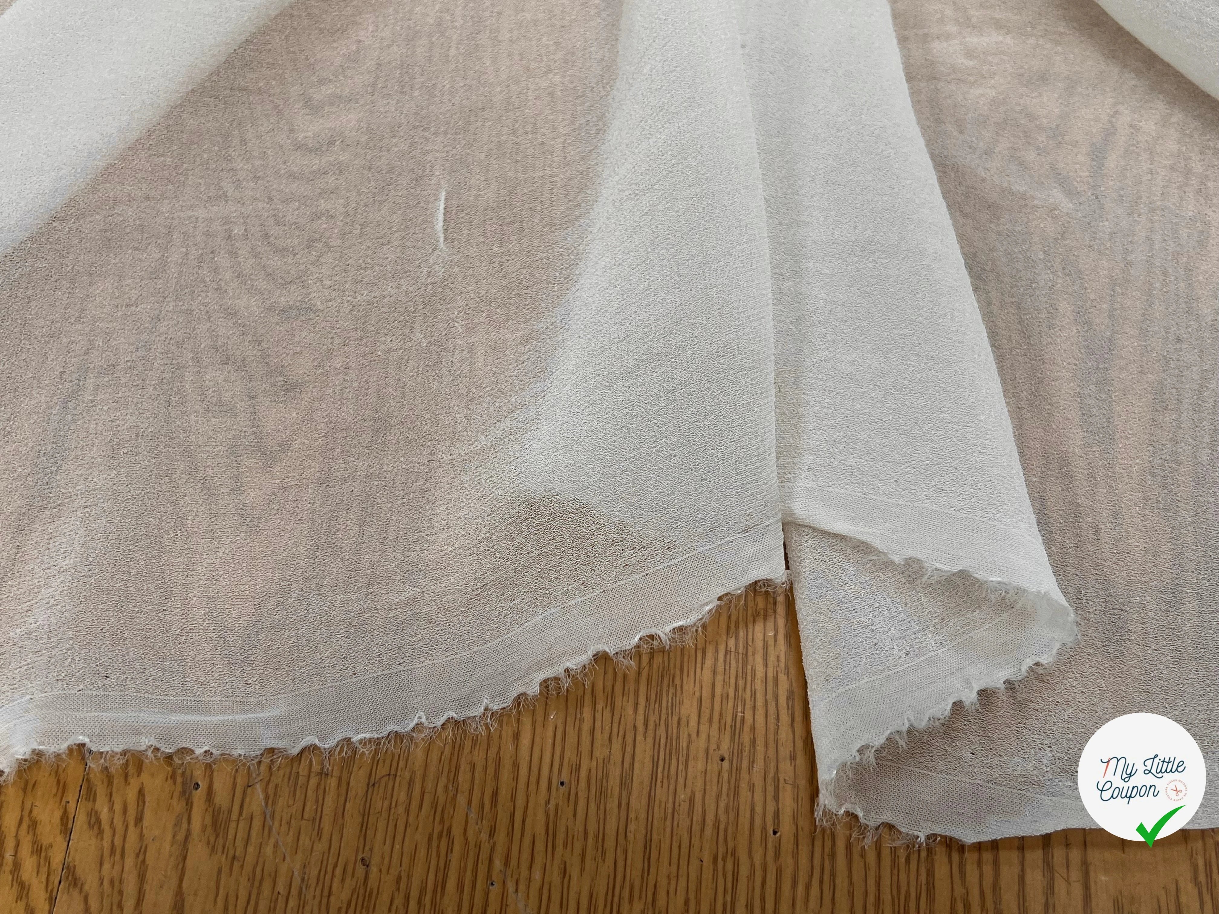 CREPE VISCOSE FLUIDE AVEC 20% SOIE ÉCRU - My Little Coupon
