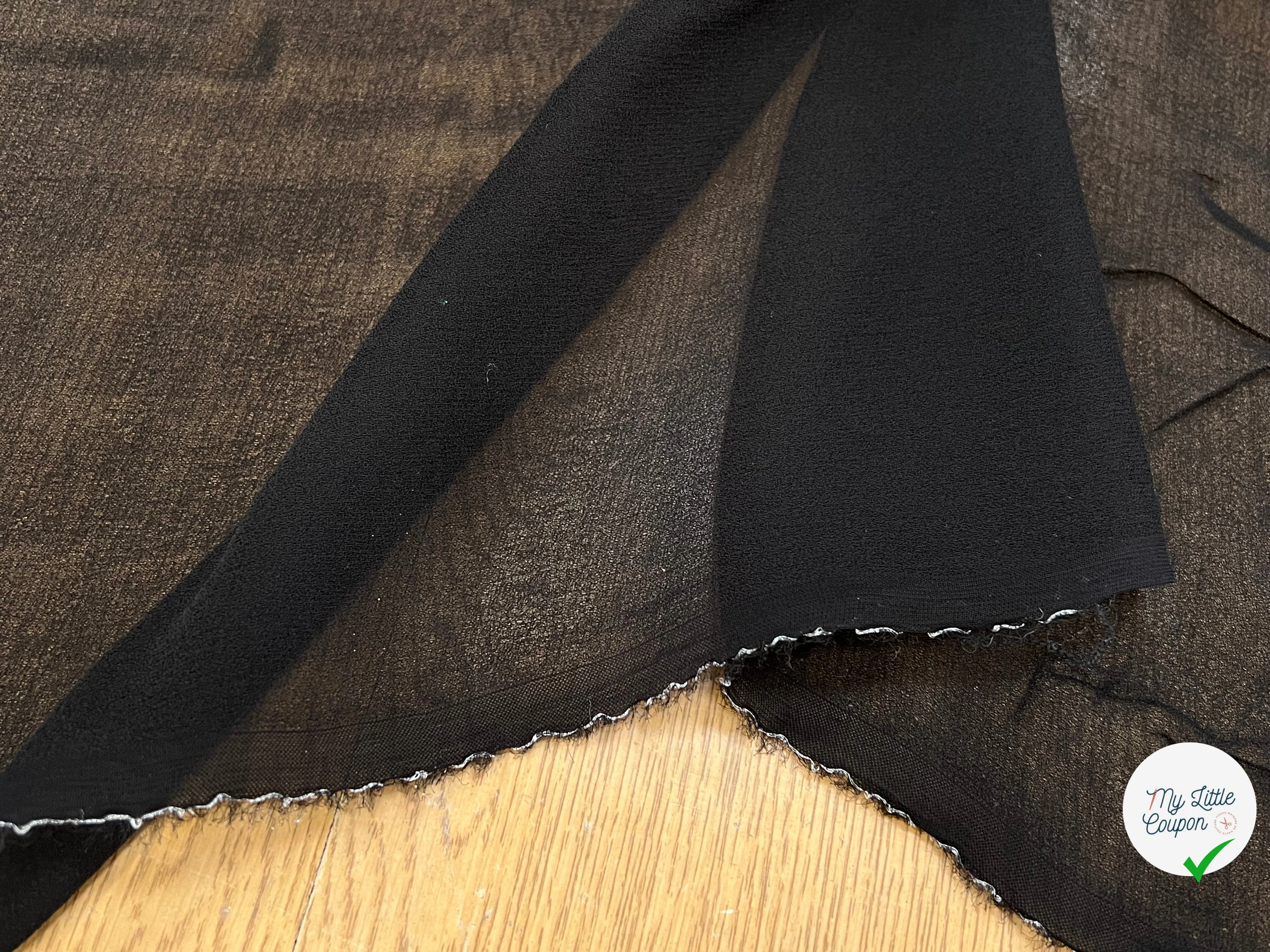 CREPE VISCOSE FLUIDE AVEC 20% SOIE NOIR - My Little Coupon