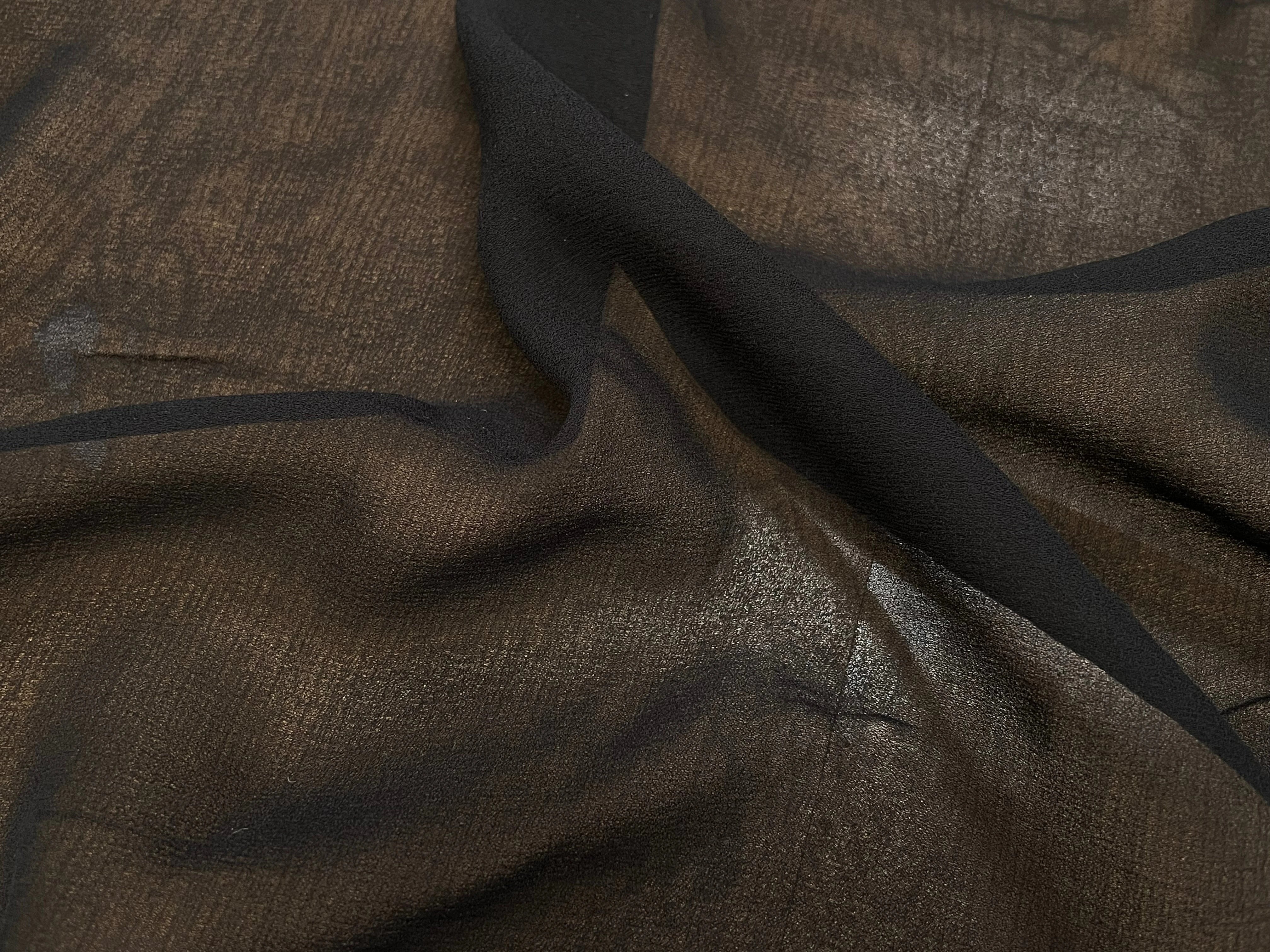 CREPE VISCOSE FLUIDE AVEC 20% SOIE NOIR - My Little Coupon