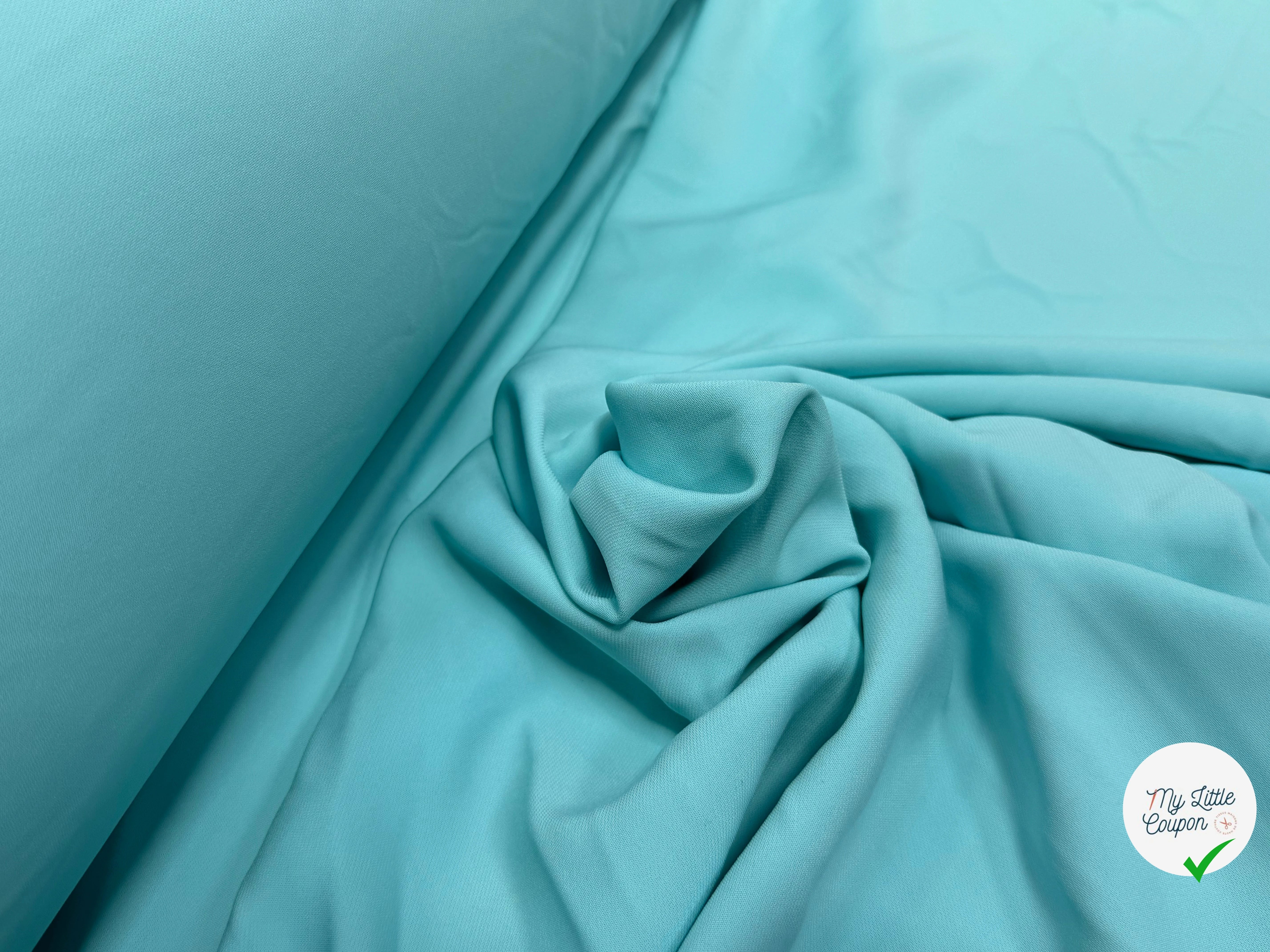 CREPE VISCOSE FLUIDE STRETCH BEAU TOMBÉ VERT D'EAU - My Little Coupon