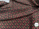 CREPE VISCOSE GÉOMETRIQUE FOND VERT KAKI OLIVE - My Little Coupon