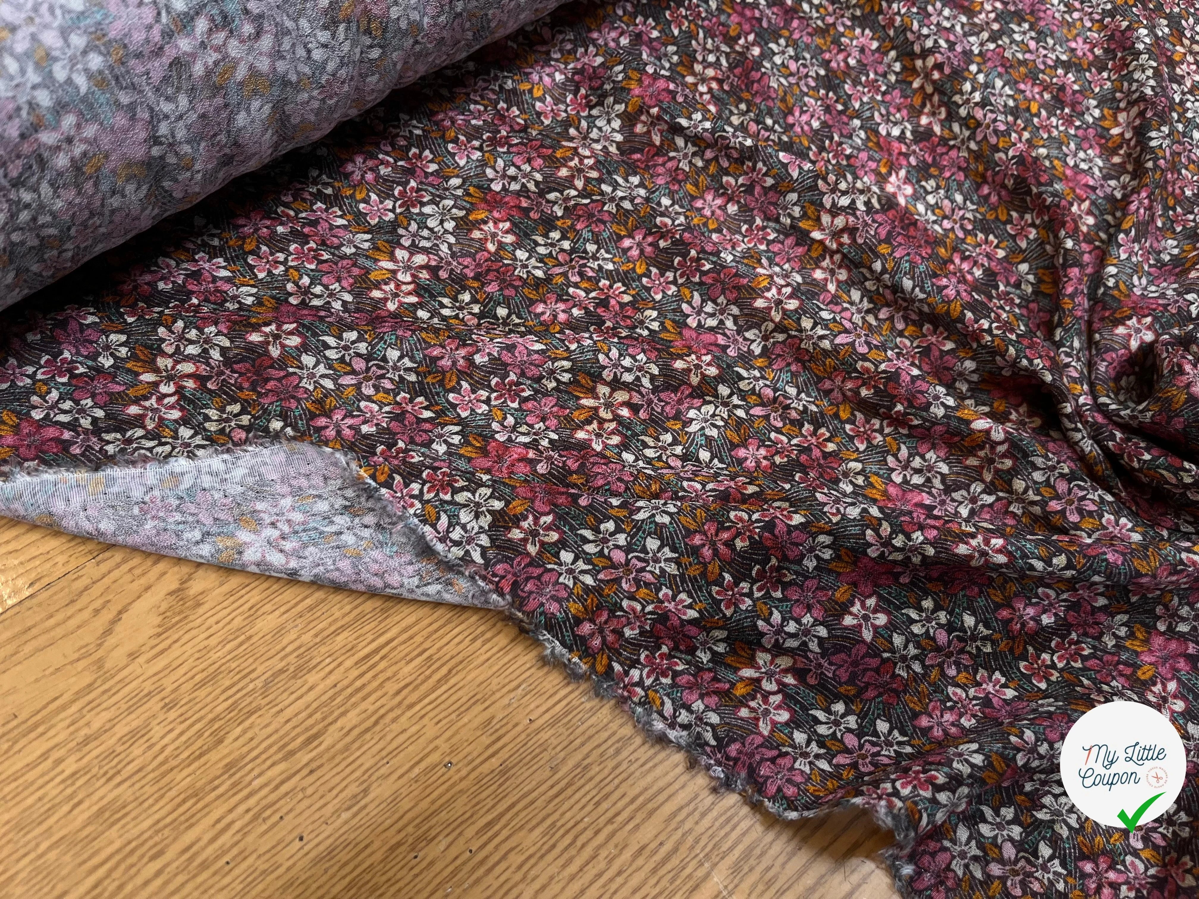 CREPE VISCOSE IMPRIMÉ FLEURS MULTICOLORES 144CM - My Little Coupon