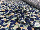 CRÊPE VISCOSE IMPRIMÉE BLEU BEIGE VERT D’EAU - My Little Coupon