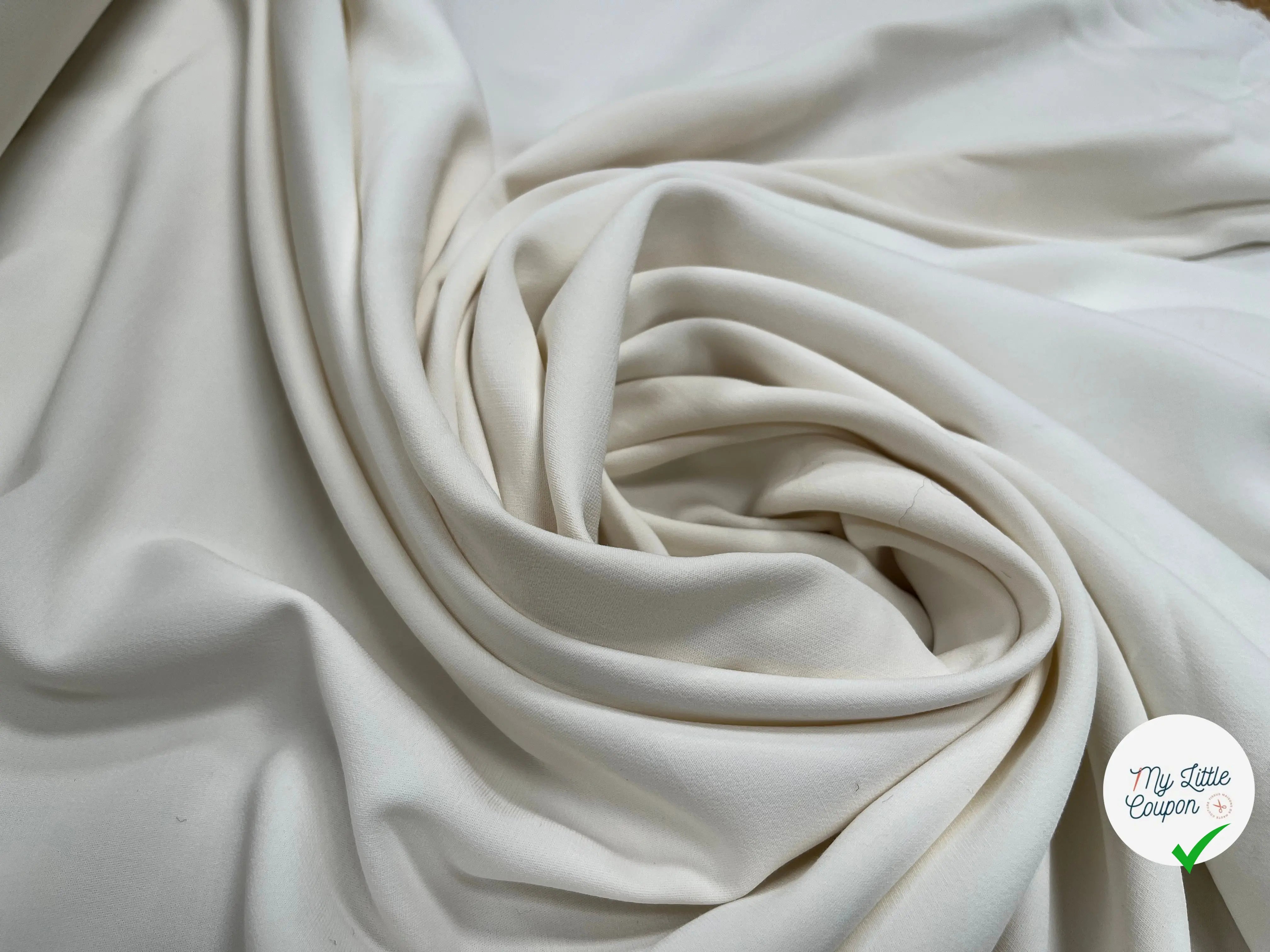 CREPE VISCOSE LOURD BLANC CASSE - My Little Coupon