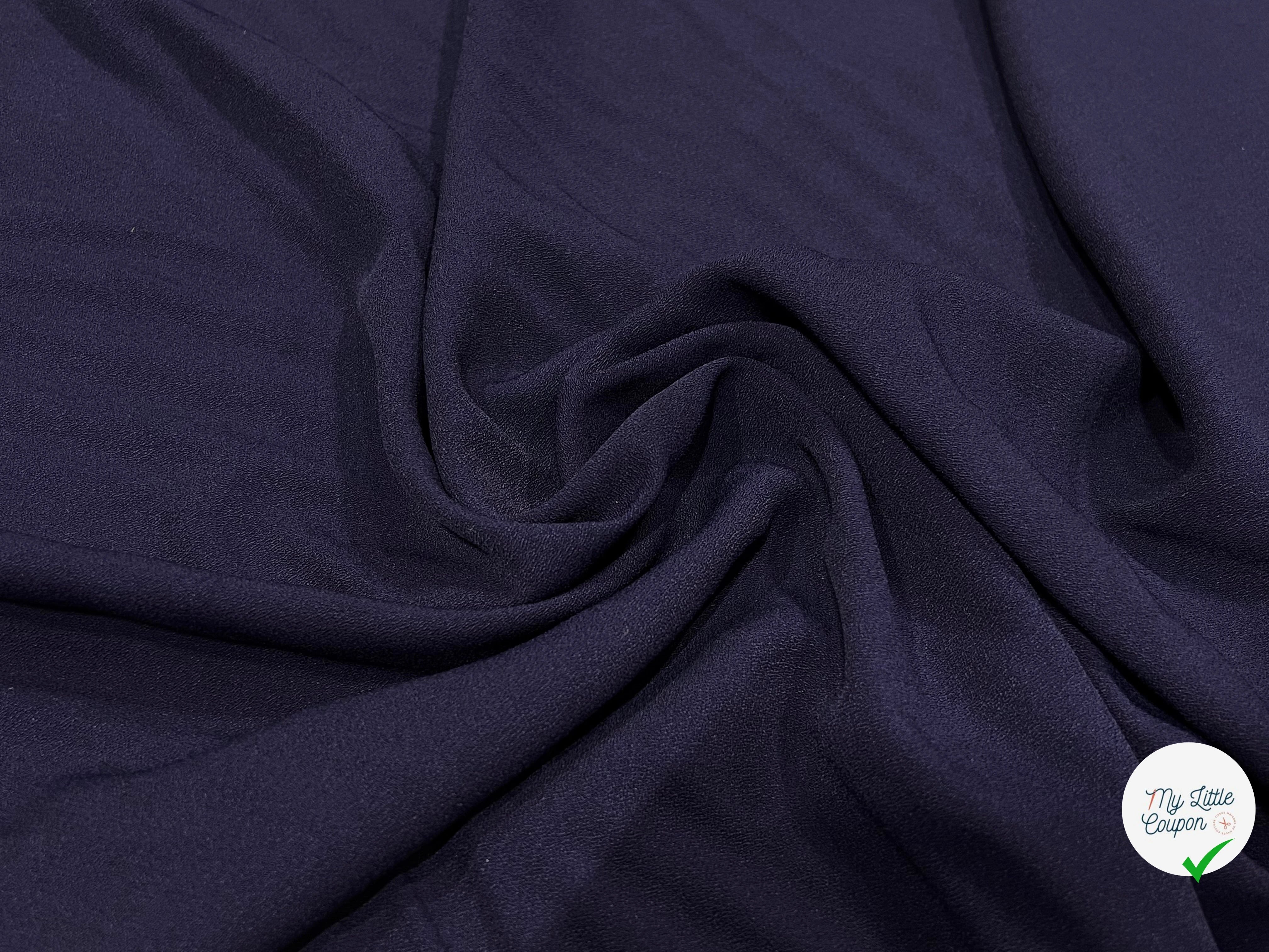 CRÊPE VISCOSE LOURDE STRETCH BLEU MARRINE 130CM - My Little Coupon