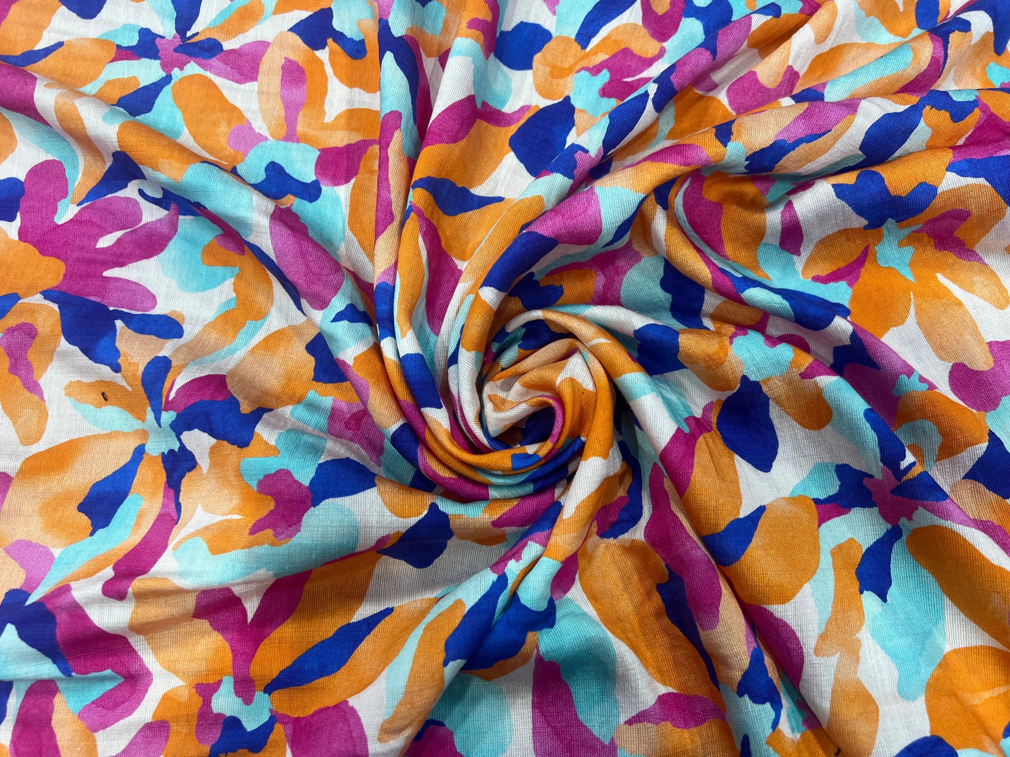 CREPE VISCOSE MELANGÉE ORANGE ROSE - My Little Coupon