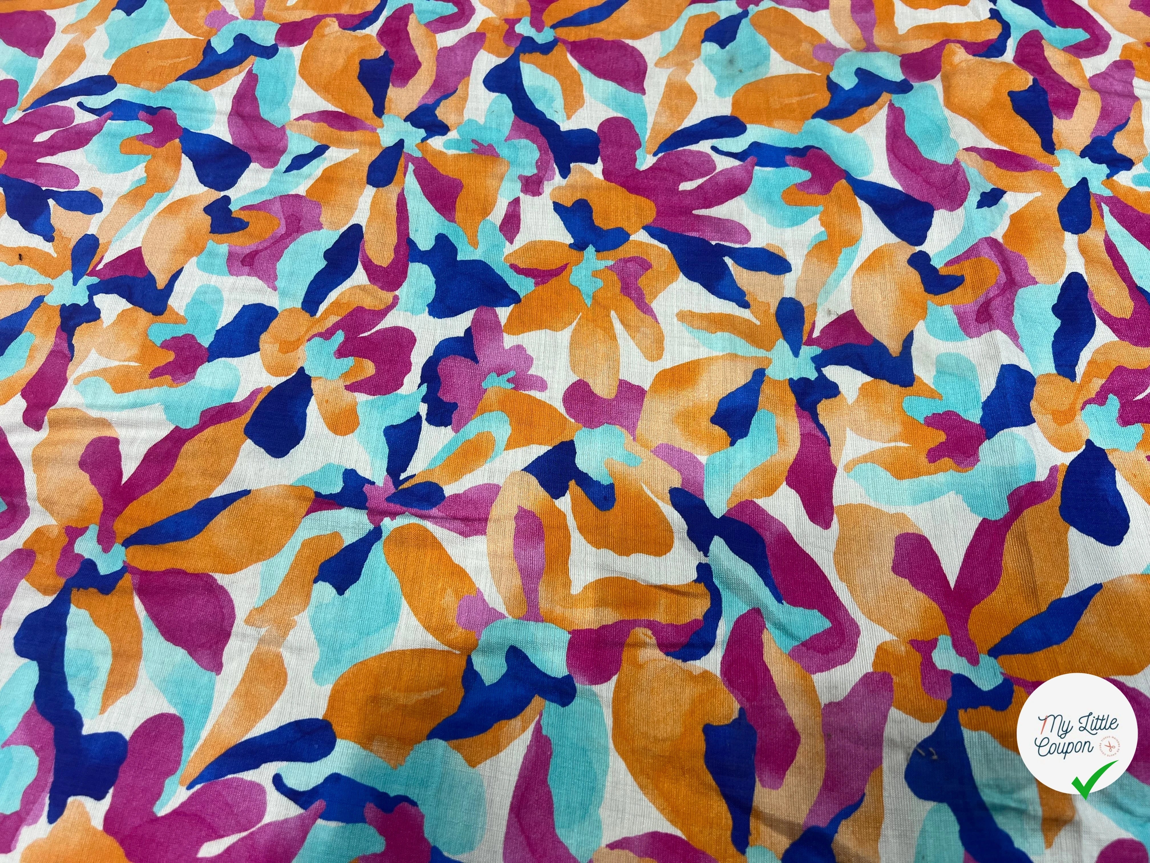 CREPE VISCOSE MELANGÉE ORANGE ROSE - My Little Coupon