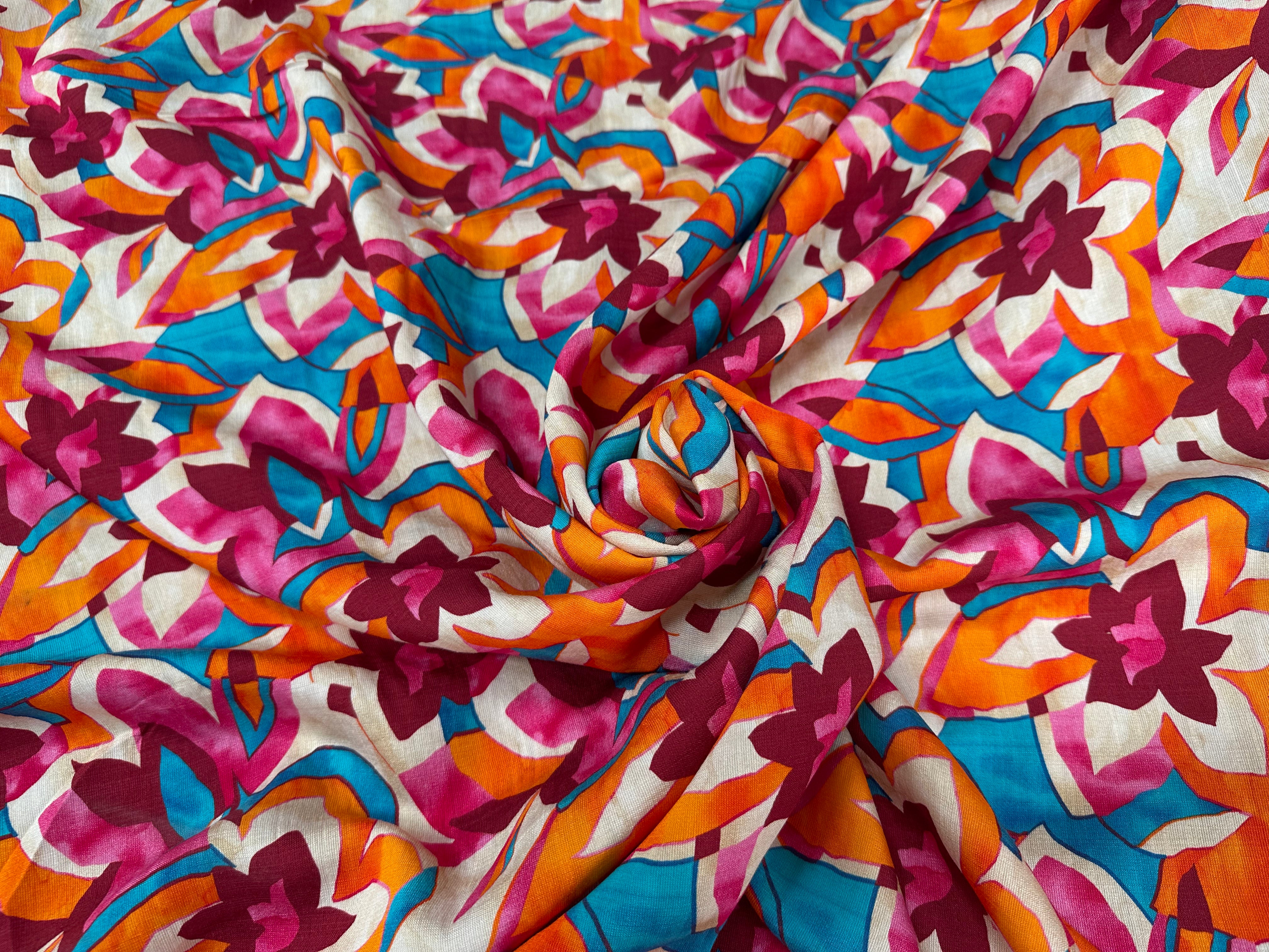 CREPE VISCOSE MELANGÉE SUPERBE TENUE REVEIL AU PARADIS - My Little Coupon