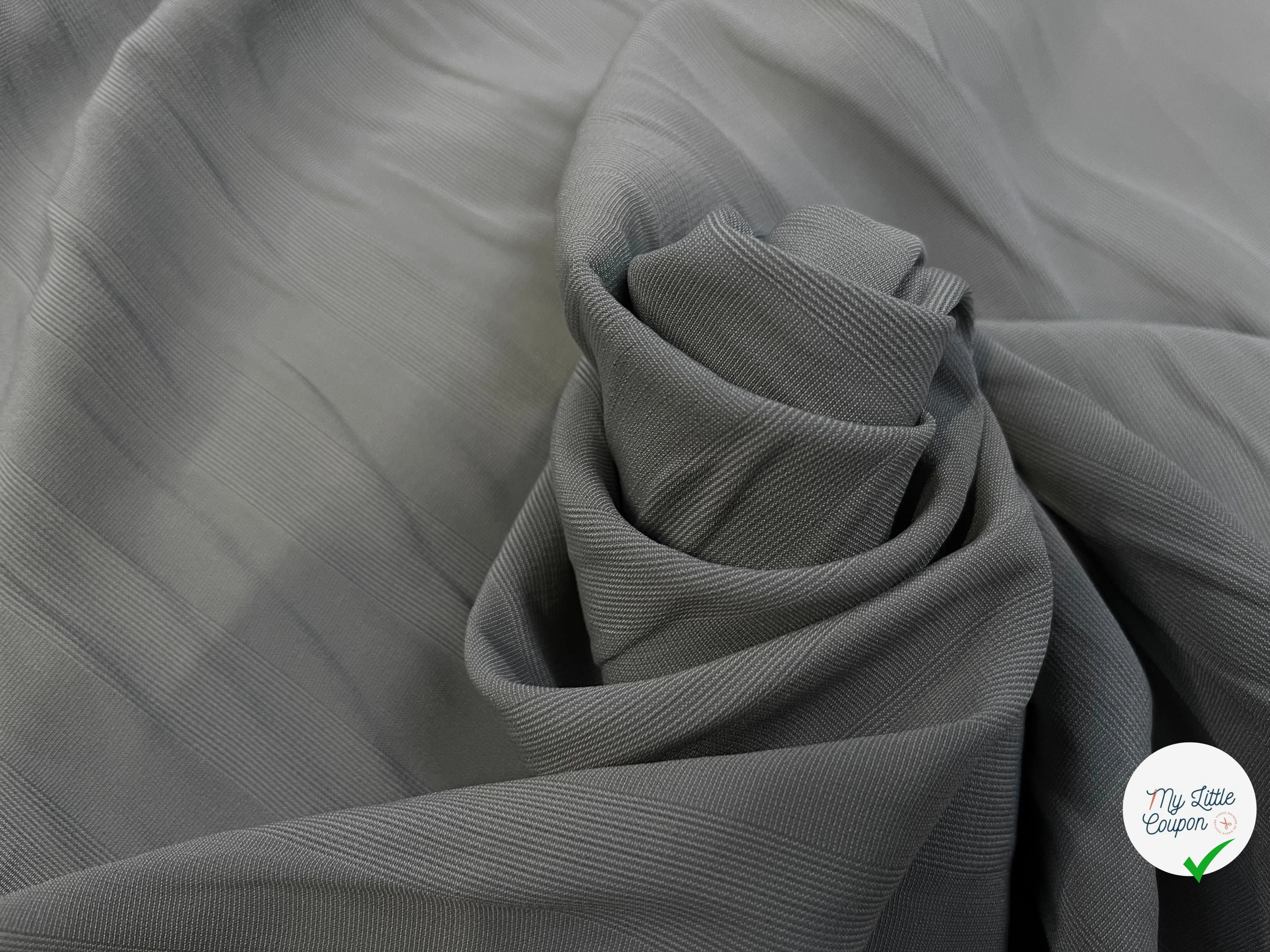 CREPE VISCOSE RAYÉ GRIS - My Little Coupon
