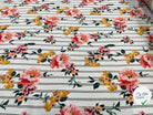 CREPE VISCOSE RAYURES & FLEURS MSO