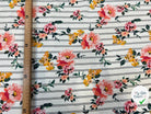 CREPE VISCOSE RAYURES & FLEURS MSO