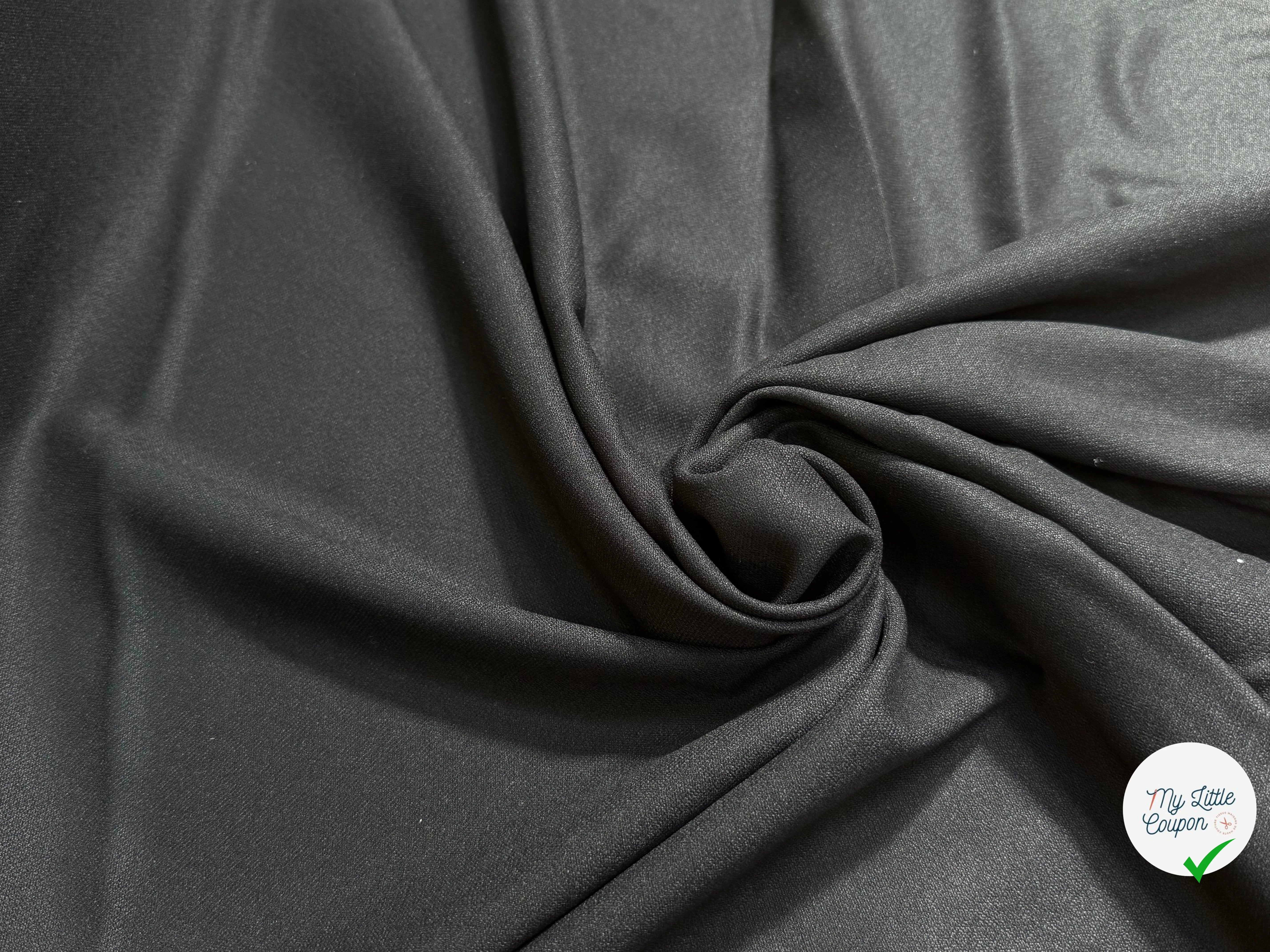 CREPE VISCOSE ULTRA STRETCH NOIR SATINÉ SUBLIME TOMBÉ - My Little Coupon
