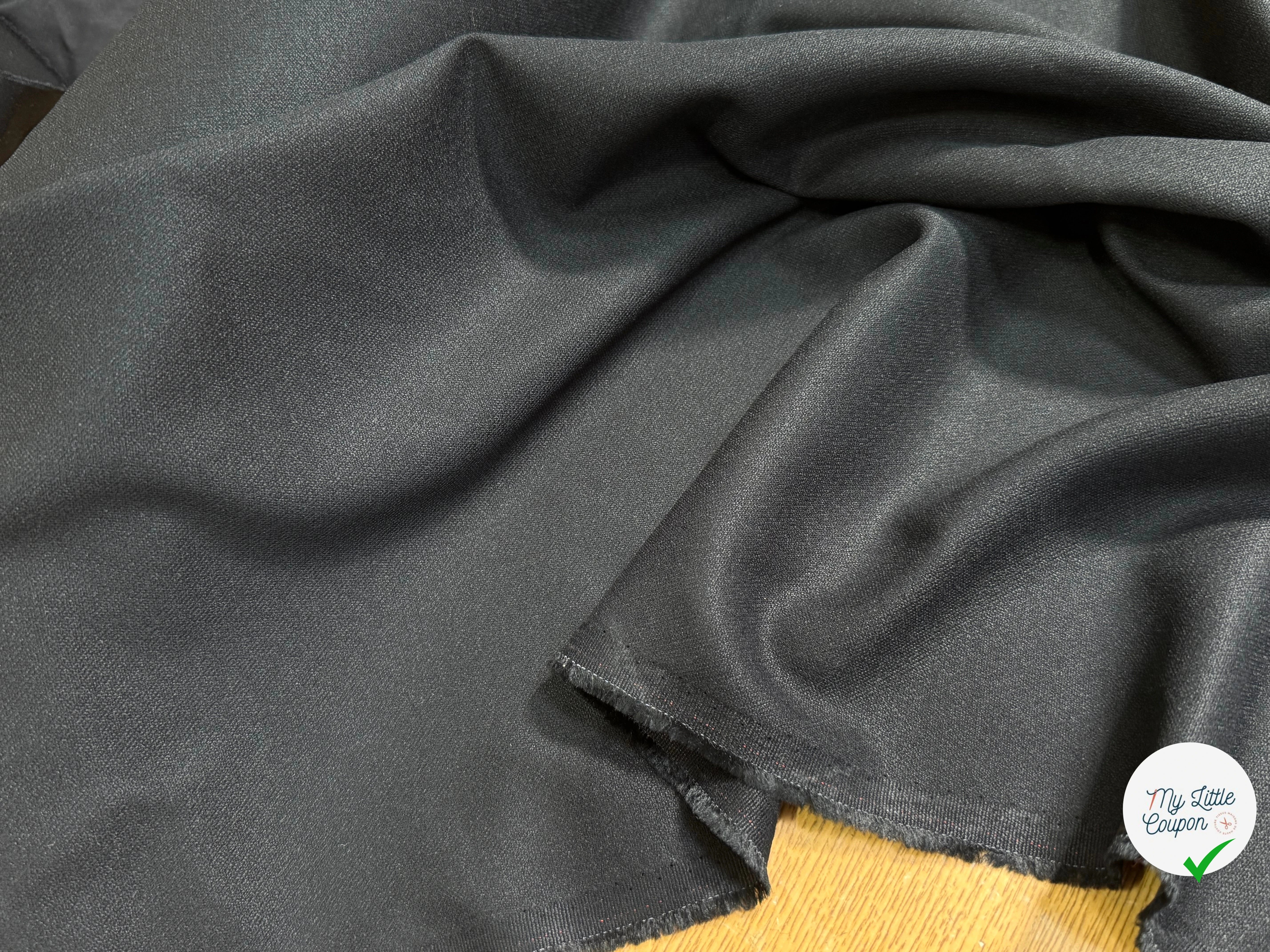 CREPE VISCOSE ULTRA STRETCH NOIR SATINÉ SUBLIME TOMBÉ - My Little Coupon