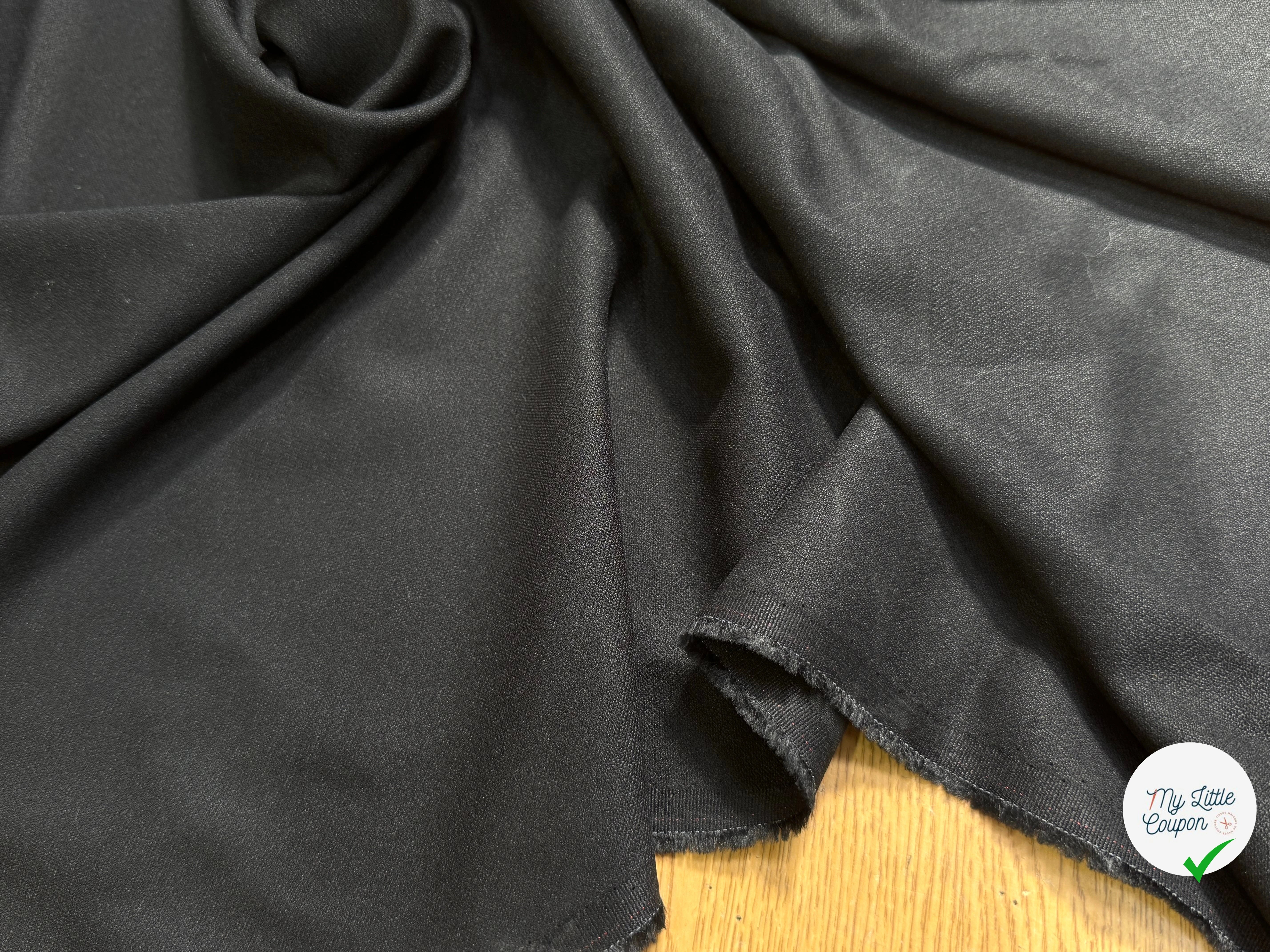 CREPE VISCOSE ULTRA STRETCH NOIR SATINÉ SUBLIME TOMBÉ - My Little Coupon
