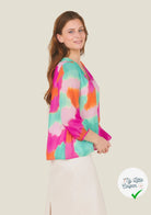 CREPE VISCOSE VISCOSE SOIE SILK NUAGES MULTICOLORE - My Little Coupon