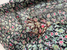 CRÉPON DE SOIE FLEURS COLORÉES SUR FOND NOIR MLC INTERN