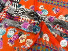 CRÈPON DE SOIE MOTIF GÉOMETRIQUE À FLEURS 142CM - My Little Coupon