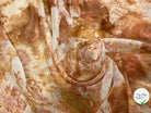 CRÈPON DE SOIE PLISSÉ MOTIF FLORAL BEIGE MARRON - My Little Coupon