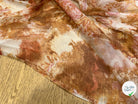 CRÈPON DE SOIE PLISSÉ MOTIF FLORAL BEIGE MARRON - My Little Coupon