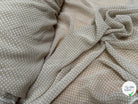 CREPON ÉFFET PLISSÉ GRIS TAUPE À POIS - My Little Coupon