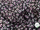 CREPON FOND NOIR FLEURS VIOLET ET BLANC - My Little Coupon