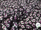 CREPON FOND NOIR FLEURS VIOLET ET BLANC - My Little Coupon