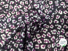 CREPON FOND NOIR FLEURS VIOLET ET BLANC - My Little Coupon