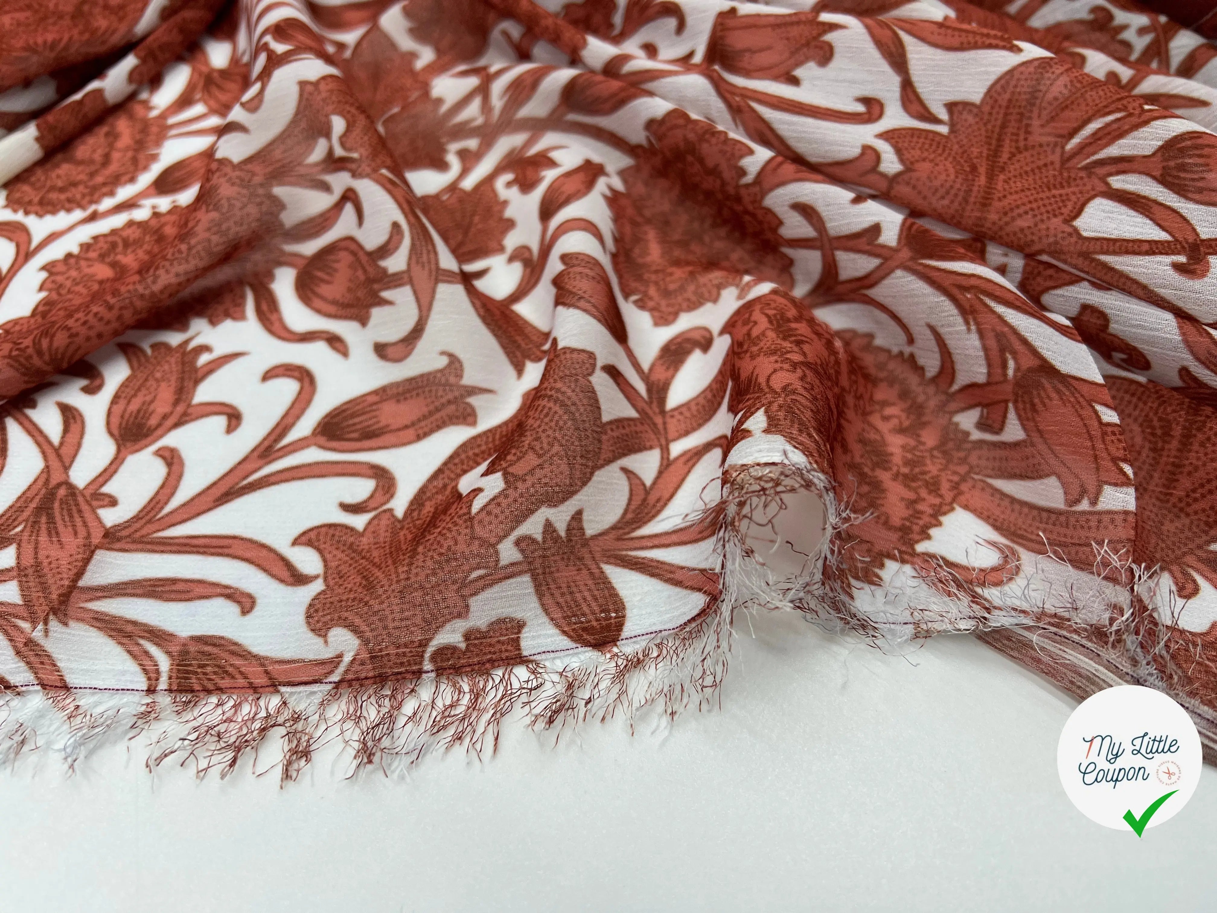 CRÉPON IMPRIMÉ ORNAMENT BISQUE - My Little Coupon - tissu - coudre