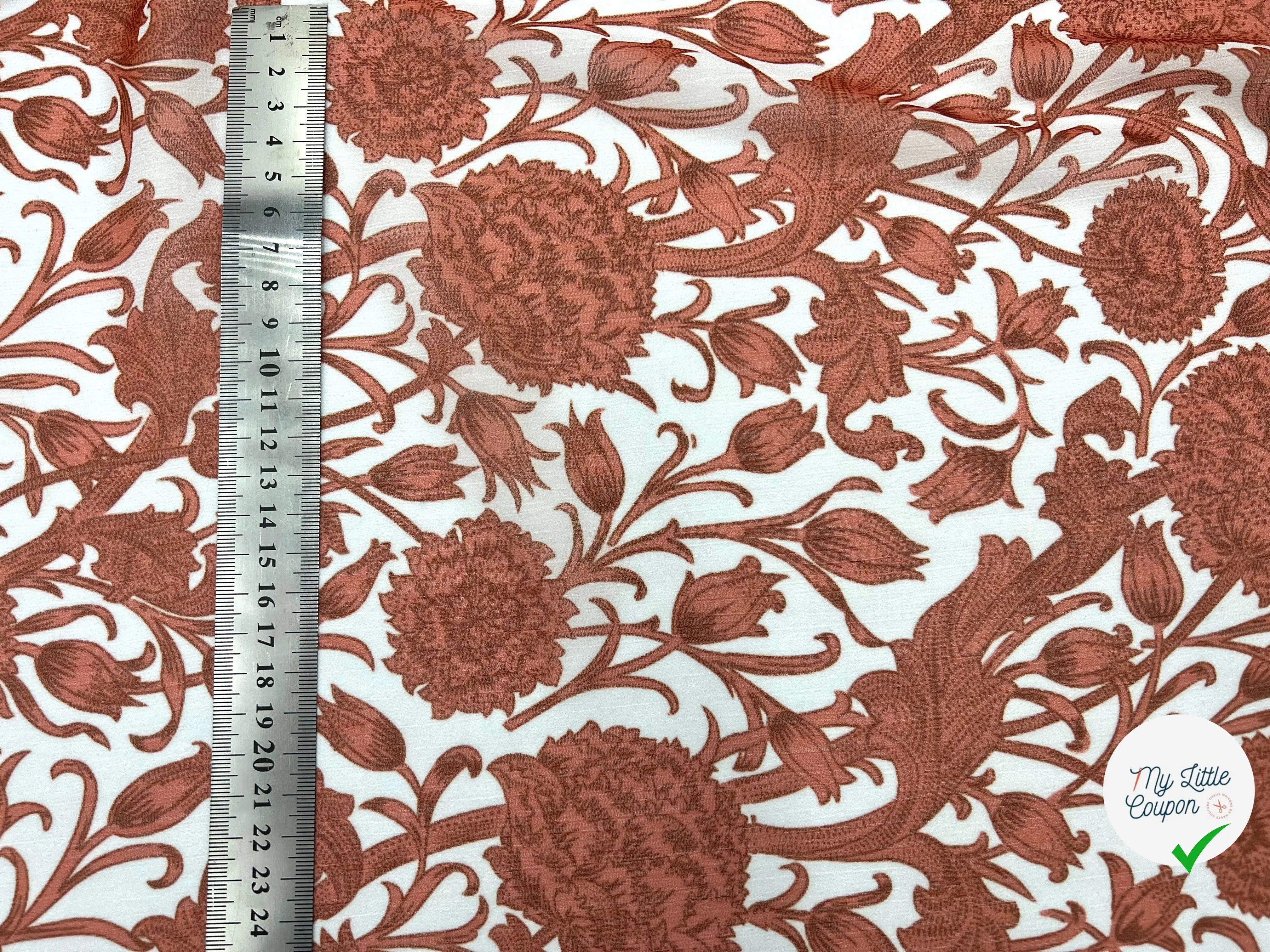 CRÉPON IMPRIMÉ ORNAMENT BISQUE - My Little Coupon - tissu - coudre