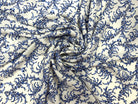 CRÊPON VISCOSE IMPRIMÉ FLORA PROVENZA BLEU MSO
