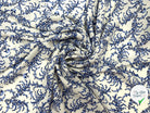 CRÊPON VISCOSE IMPRIMÉ FLORA PROVENZA BLEU MSO
