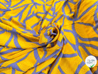 VISCOSE BUBBLE TISSU IMPRIMÉ ABSTRAIT JAUNE - My Little Coupon