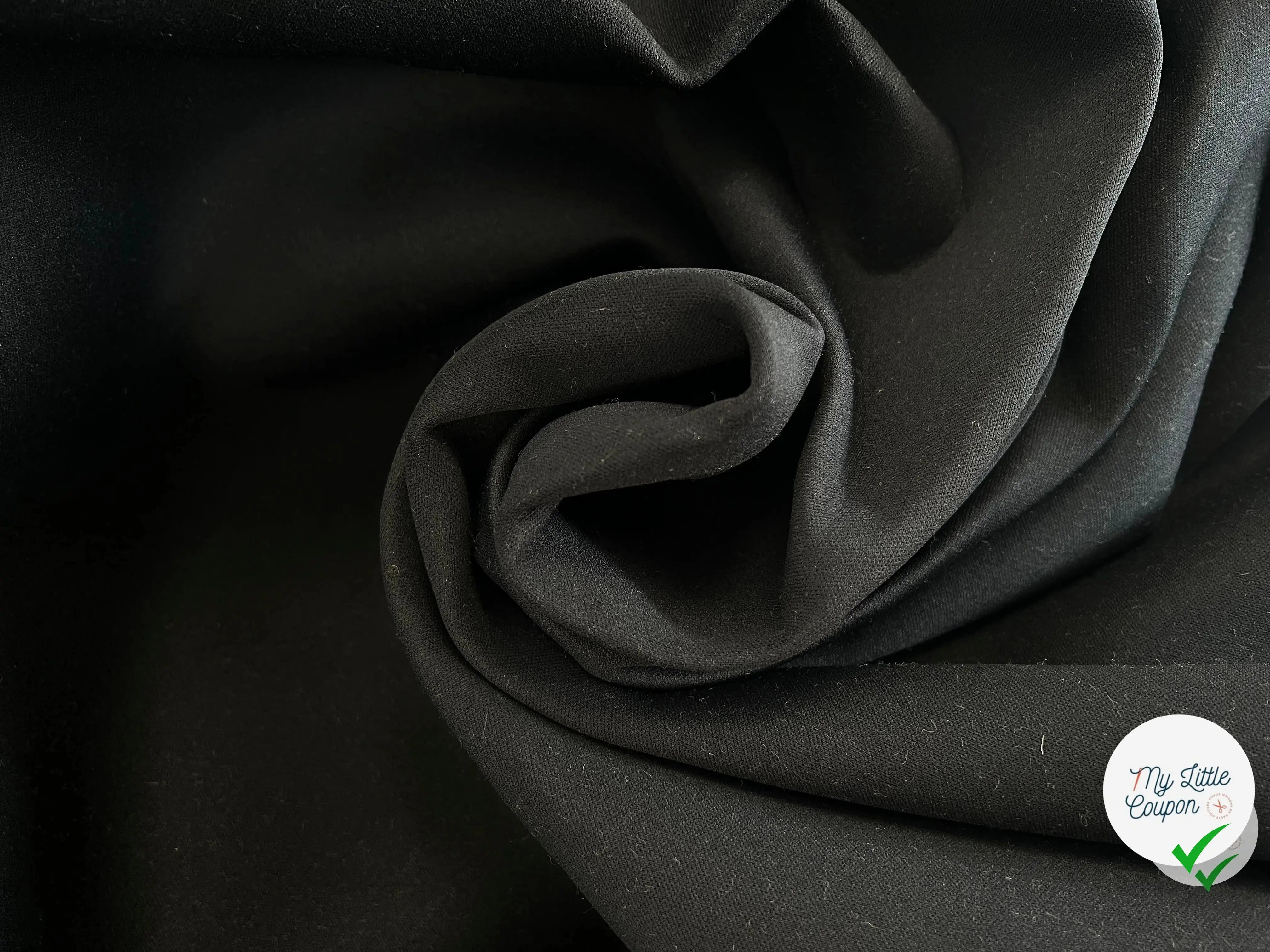 CABAN CONTERCOLLÉ MOUSSE NOIRE CAMEL - My Little Coupon - tissu - coudre