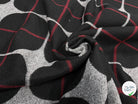 CABAN LAINE CARREAUX GÉOMETRIQUE ROUGE NOIR - My Little Coupon