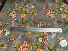 CHIFFON VICHY NOIR FLUIDE GROSSES FLEURS SUPER BEAU - My Little Coupon