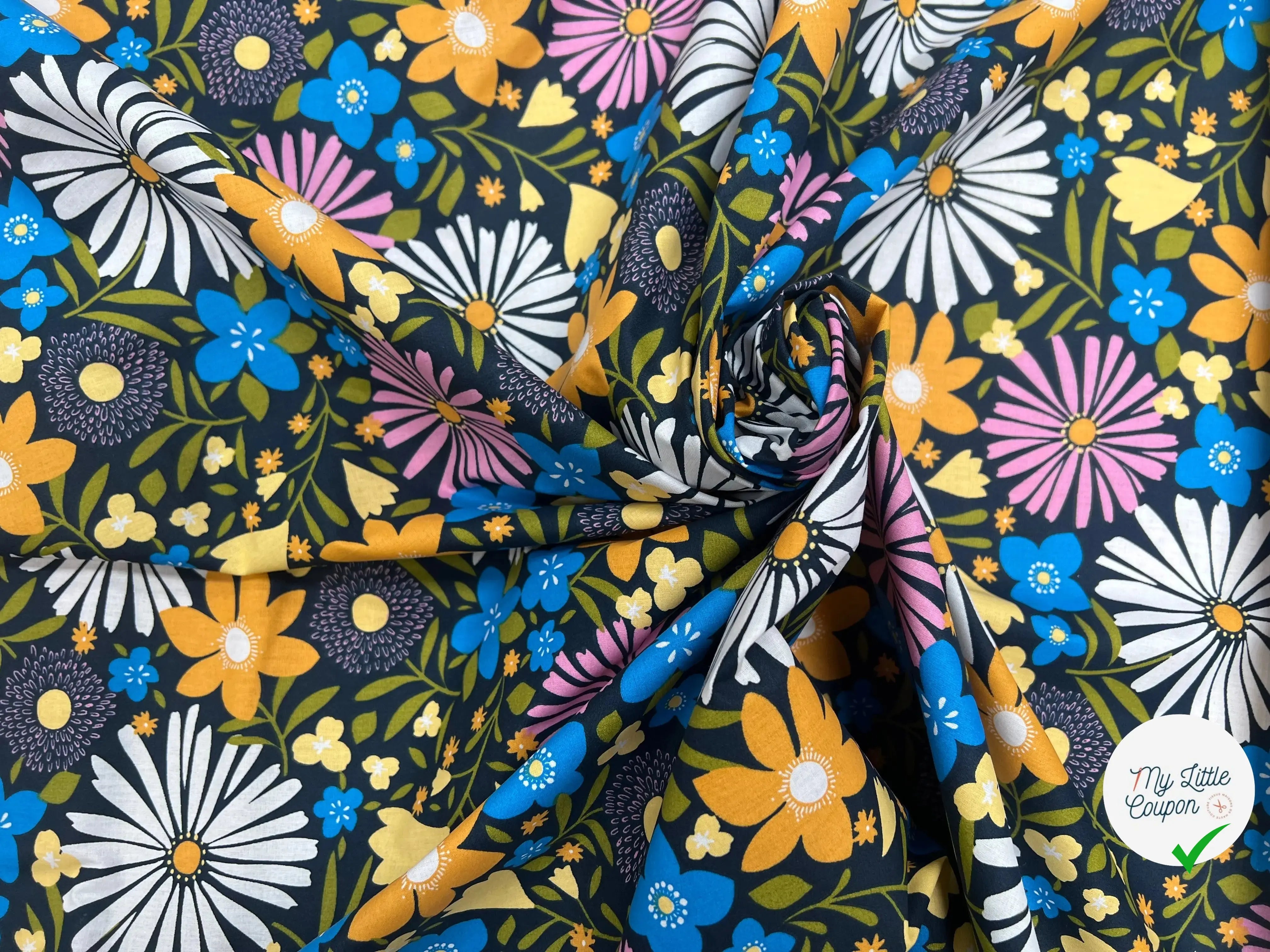 COTON CHOUPETTE BLEU / JAUNE 2B L2 150 - My Little Coupon