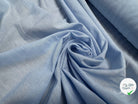COTON EFFET LIN BLEU CIEL LIGNES FINES BLANC - My Little Coupon